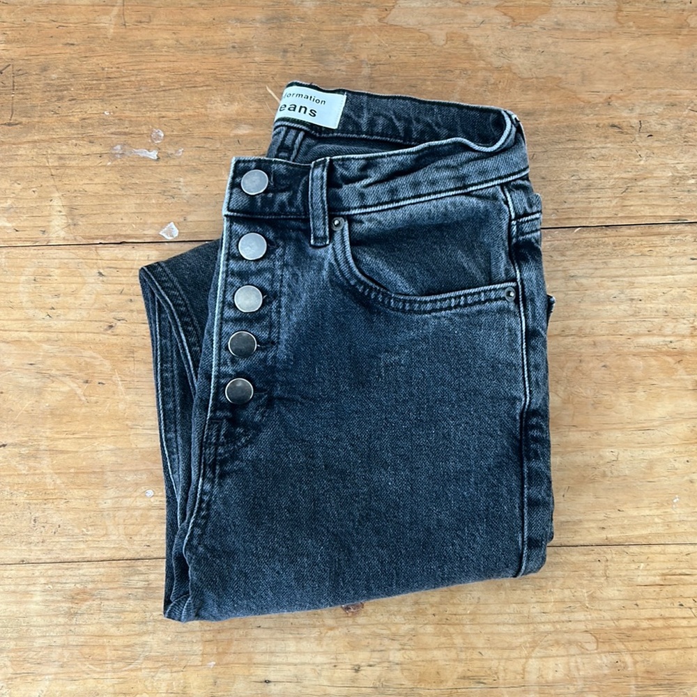 Reformation Button Fly High Rise Straight Jeans